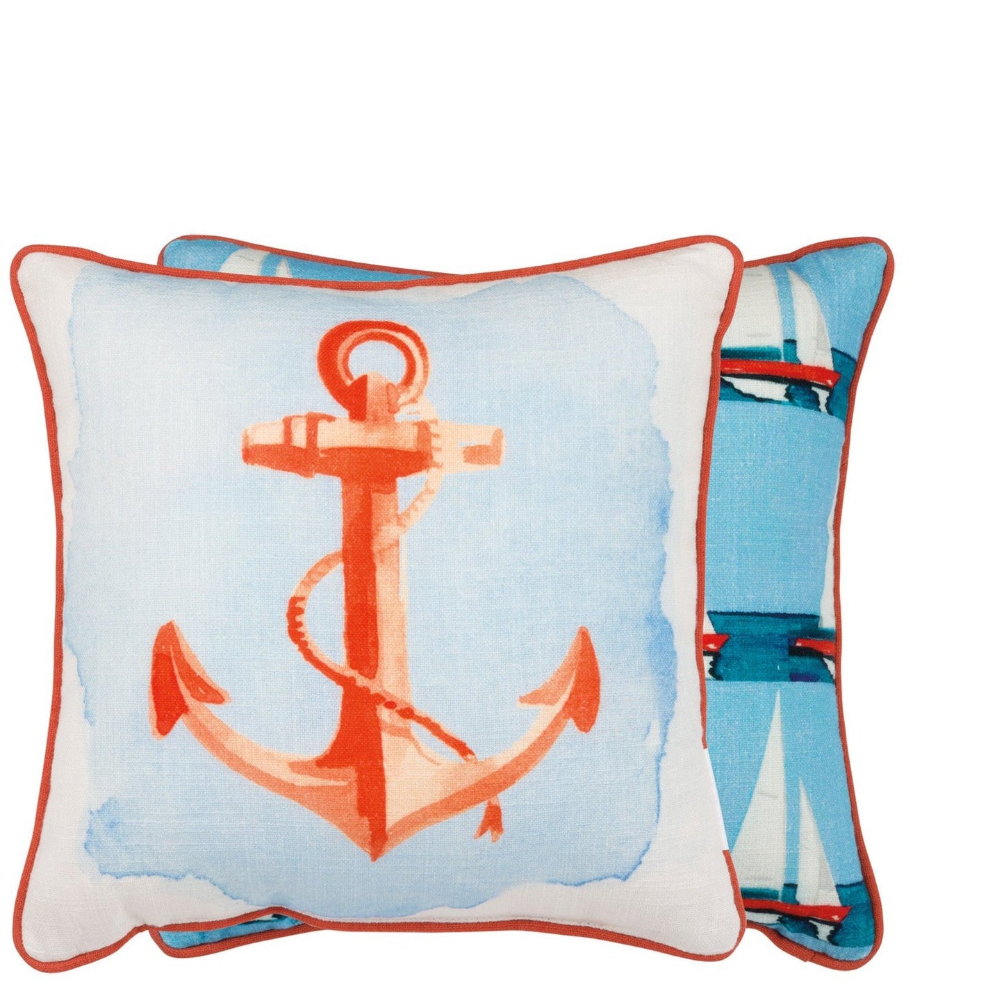 Anchor Boats Reversible Throw Pillow SolagoHome