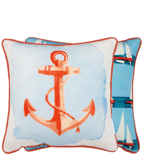 Anchor Boats Reversible Throw Pillow SolagoHome