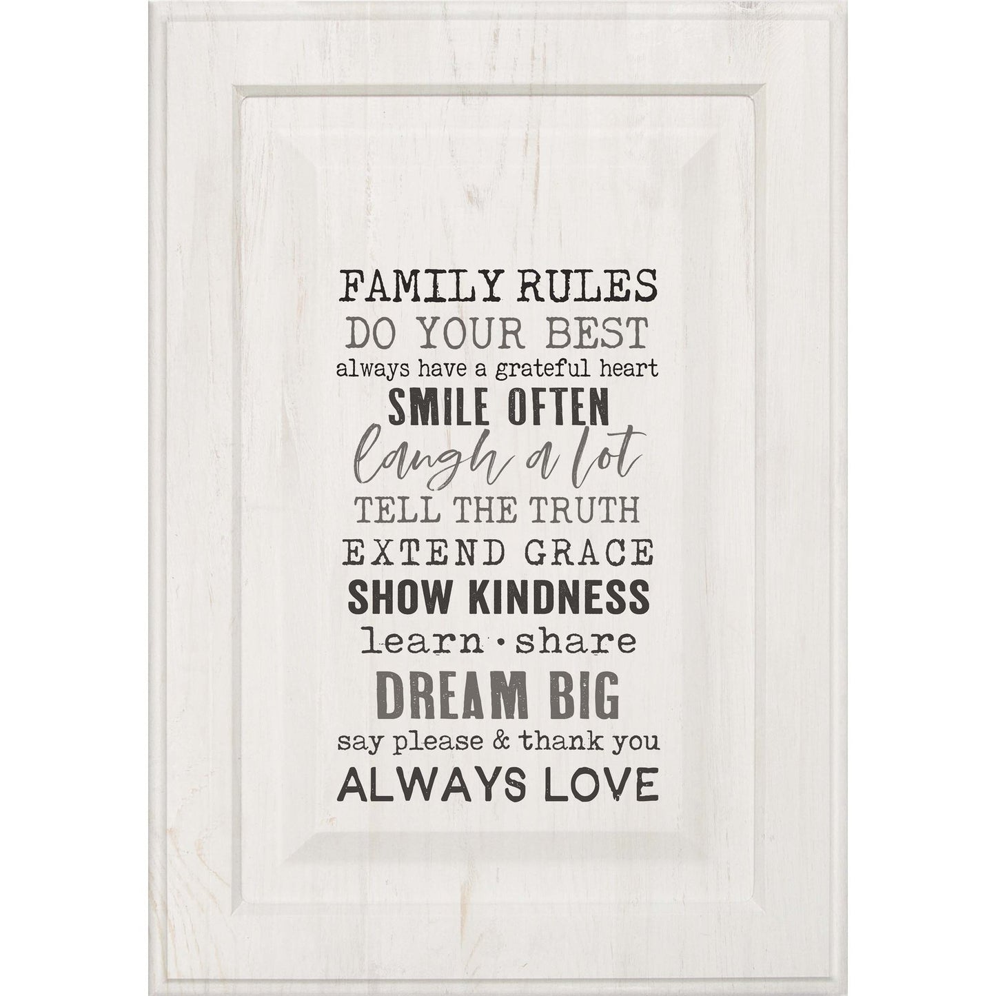 Family Rules Cabinet Door Wall Art SolagoHome