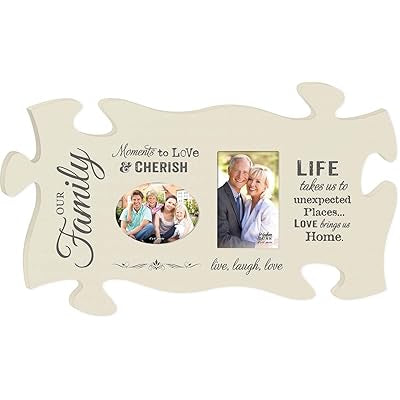 Our Family Double Puzzle Photo Frame