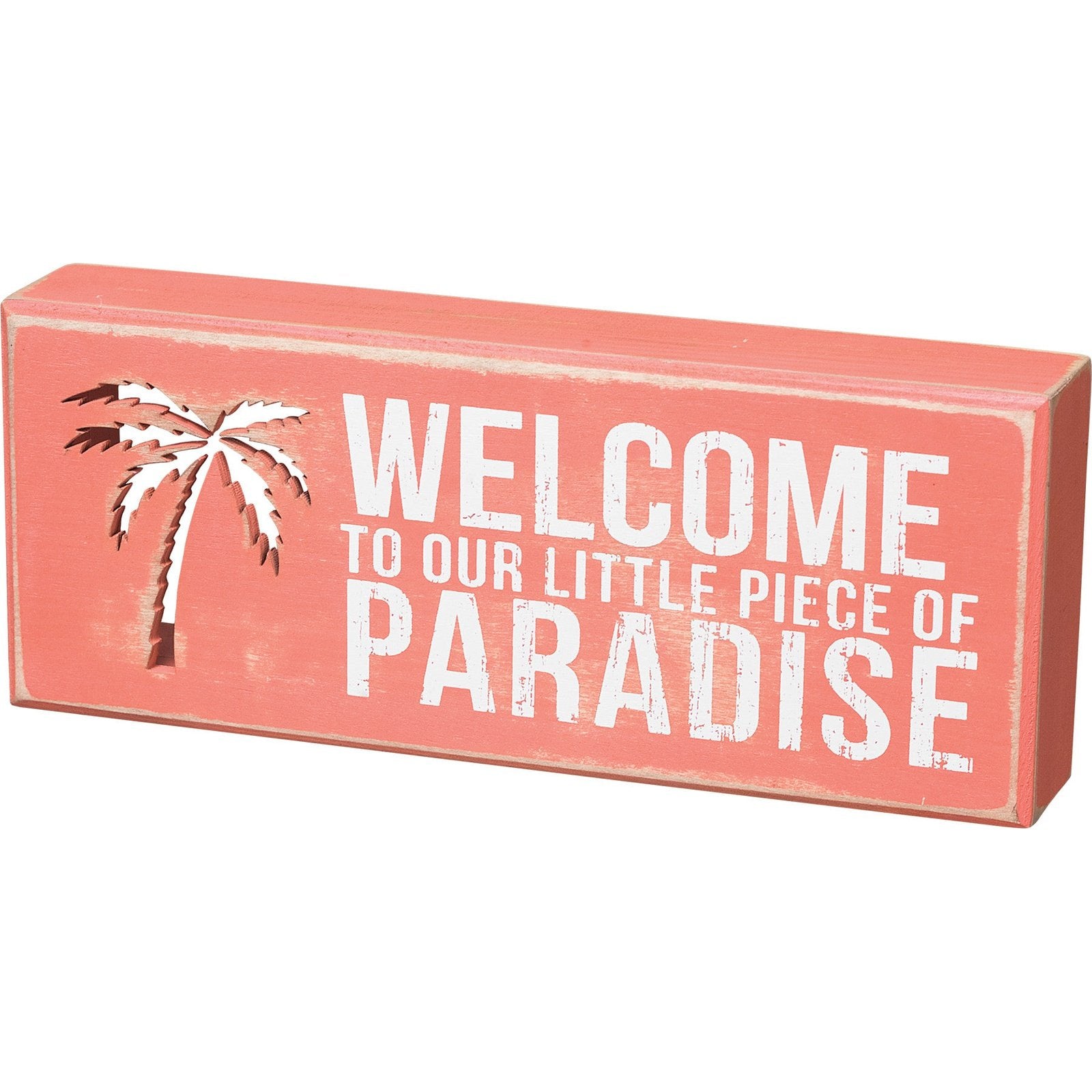 Welcome Paradise Box Sign SolagoHome