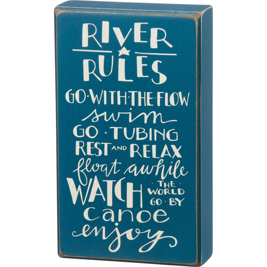 River Rules Sign SolagoHome