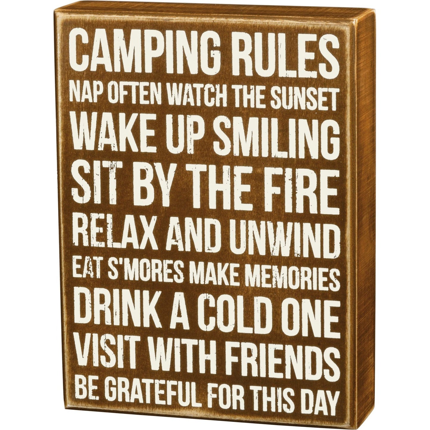Camping Rules Box Sign SolagoHome