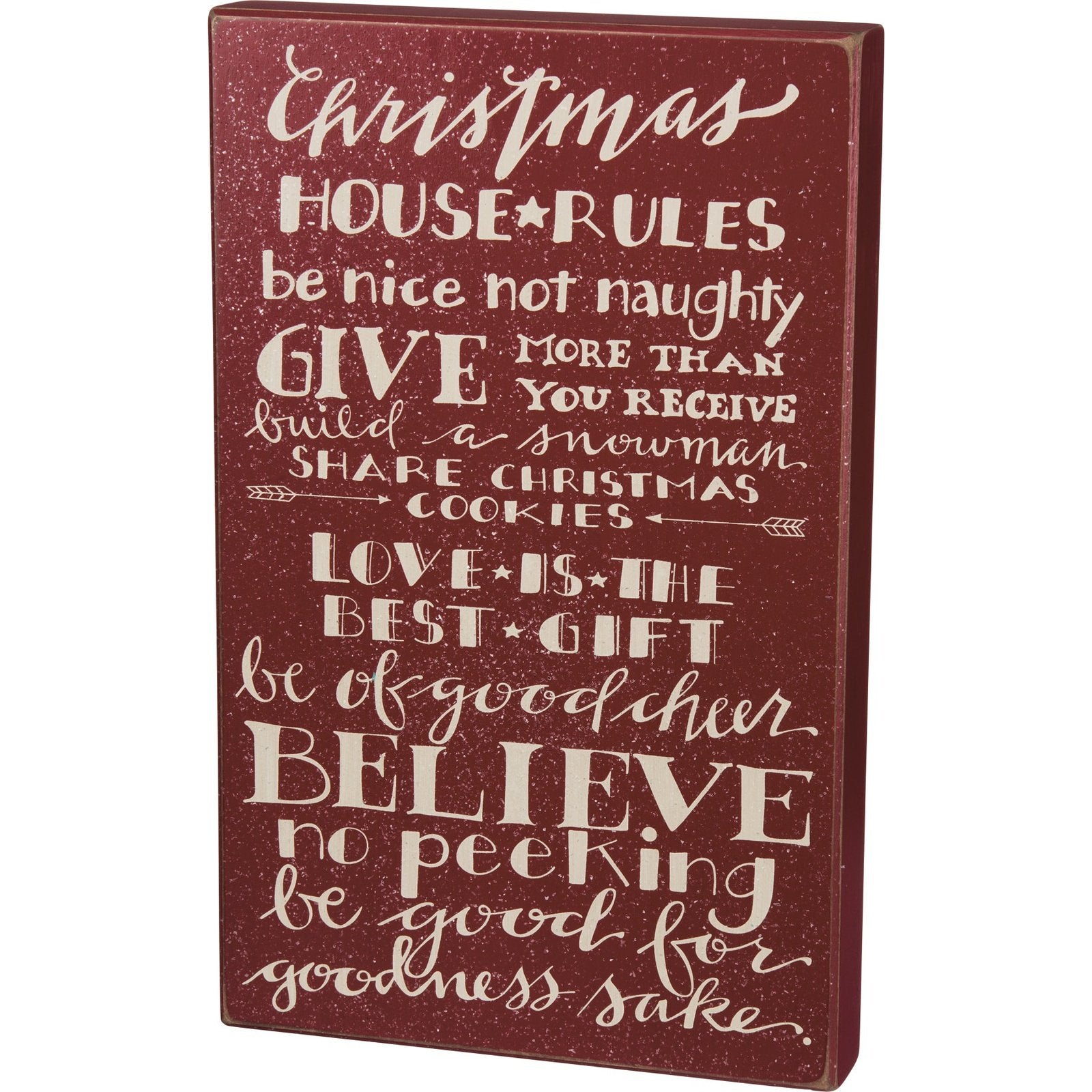 Christmas House Rules Box Sign SolagoHome