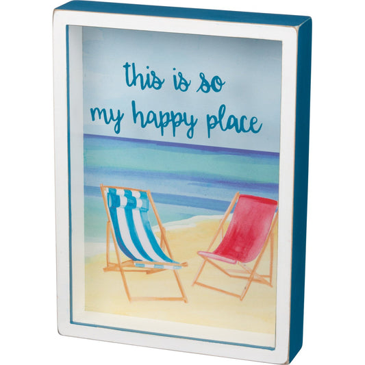 Happy Place Beach Chair Wall Sign SolagoHome