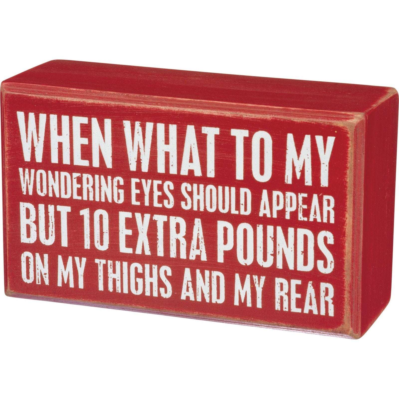 Extra Pounds Christmas Box Sign SolagoHome