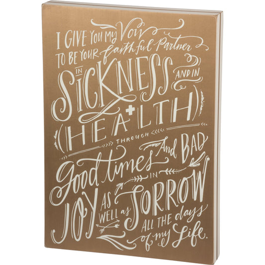 Vow Box Sign SolagoHome