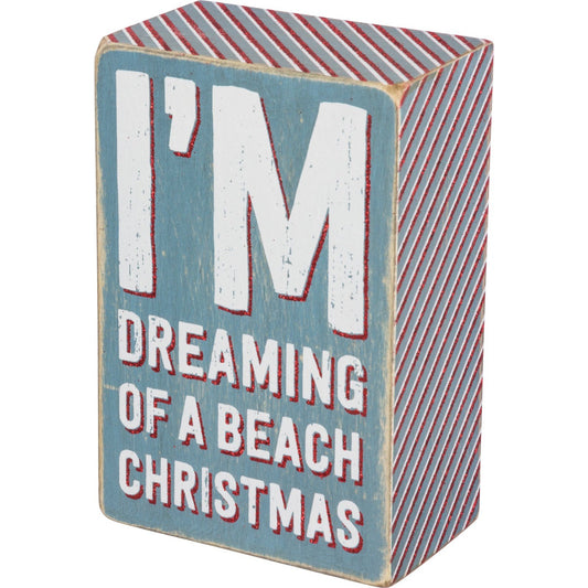 dreaming Beach Christmas Box Sign SolagoHome