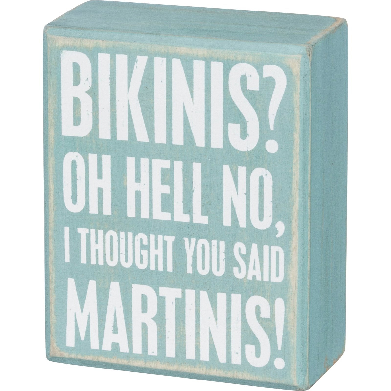 Bikinis Martinis Box Sign SolagoHome