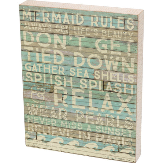 Mermaid Rules Box Sign SolagoHome