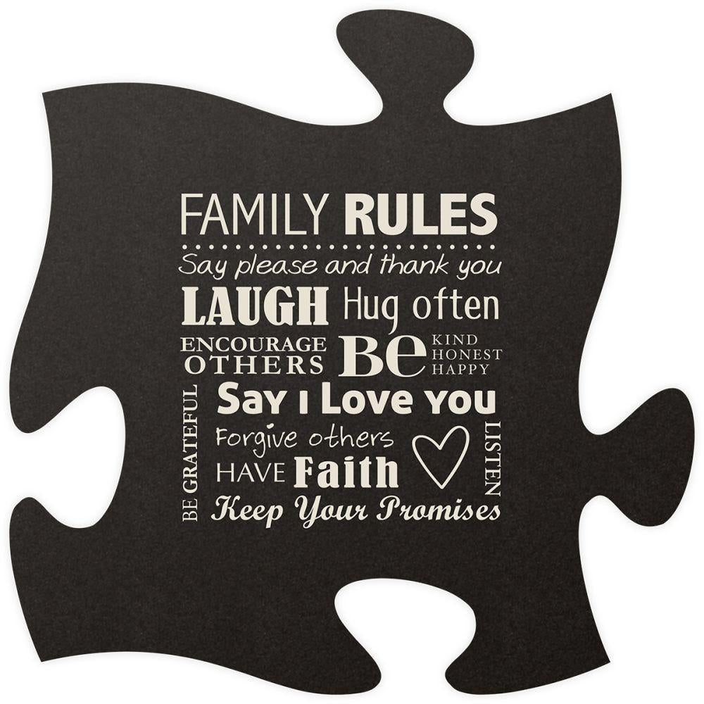 Family Rule Quote Puzzle Piece SolagoHome