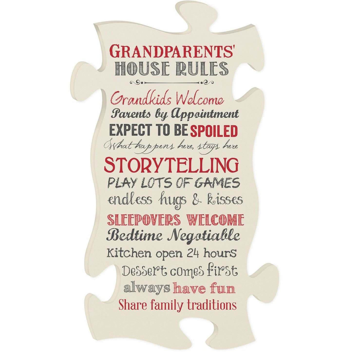 Grandparent's House Rules Puzzle Piece SolagoHome