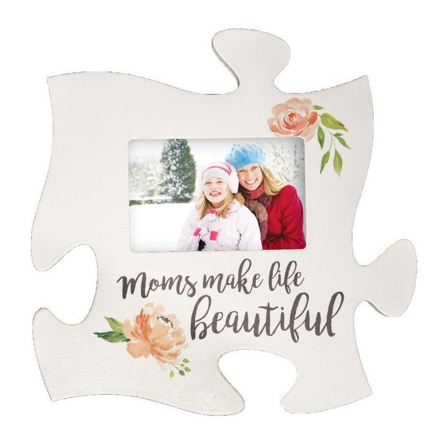 Moms Make Life Beautiful Puzzle Photo Frame SolagoHome