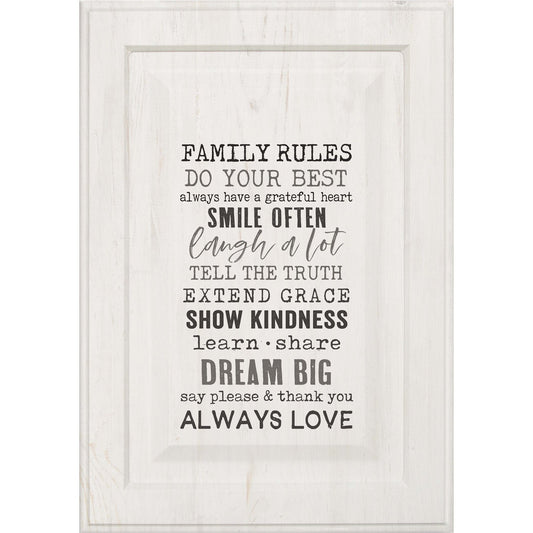 Family Rules Cabinet Door Wall Art SolagoHome